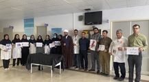 تجمع کارکنان بیمارستان شهدای سروستان در محکومیت جنایات صهیونیست ها